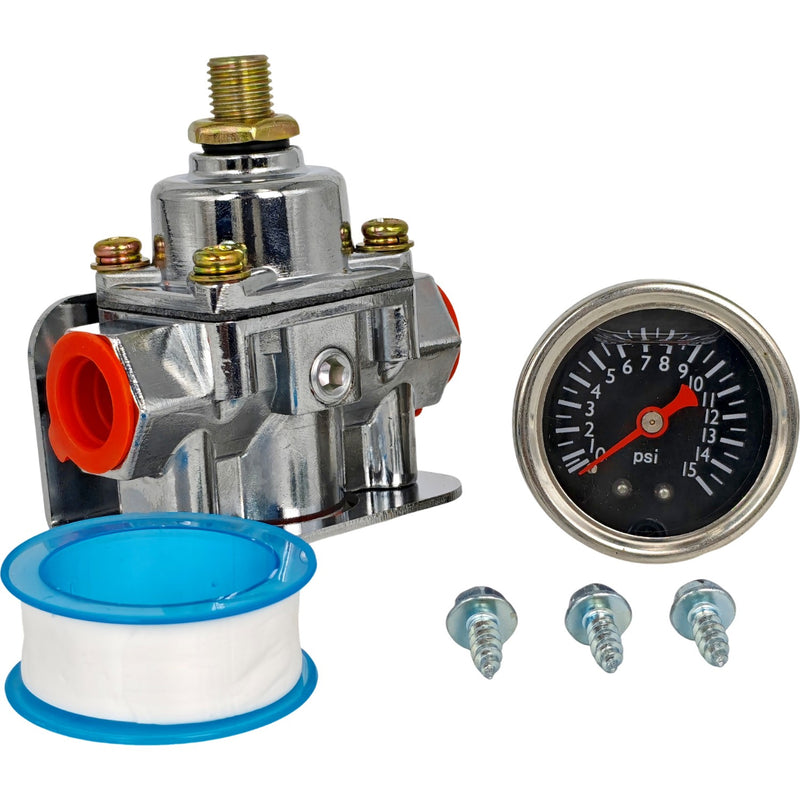 12-804 Low Fuel Pressure Adjustable Regulator Gauge Kit for Holley Carburetor