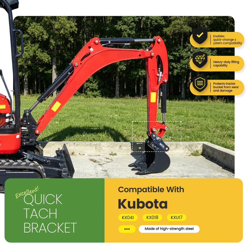 Excavator 2 Ears Quick Attach Bucket Attachment for Kubota KX041 KX018 U17