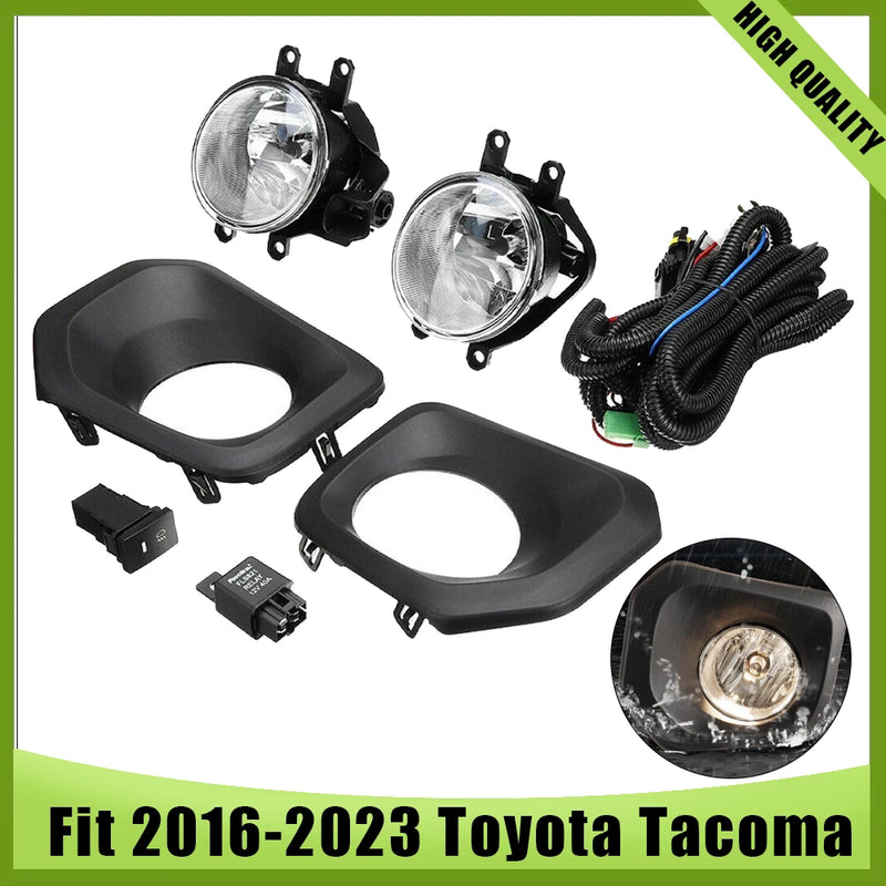 DURAFORCE For 2016-2023 Toyota Tacoma SR Front Grille Valance Fog Light Bezels Bracket Set