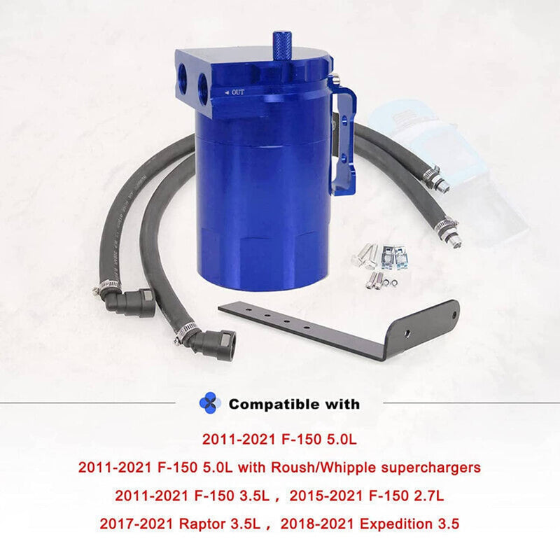 Oil Catch Can Separator for Ford F150 Raptor 5.0L 2.7L 3.5L Ecoboost