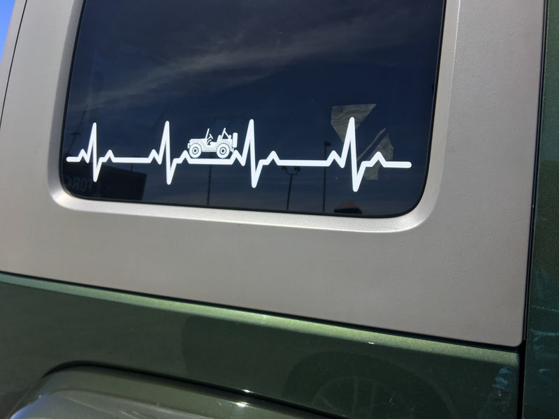 DURAFORCE EKG Heartbeat Vinyl Decal 22.5 x 4 for Wrangler TJ YJ CJ Sport Sahara SE S X