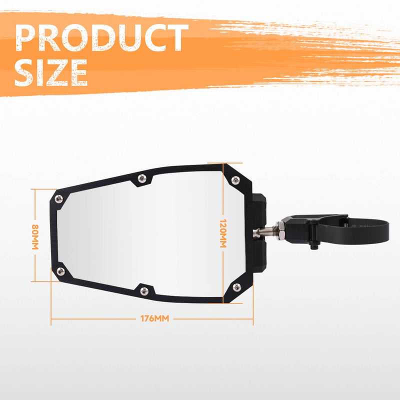 UTV Rear View Side Mirrors for Polaris RZR 900 1000 Can-Am X3 Kawasaki 1.5"-2.0