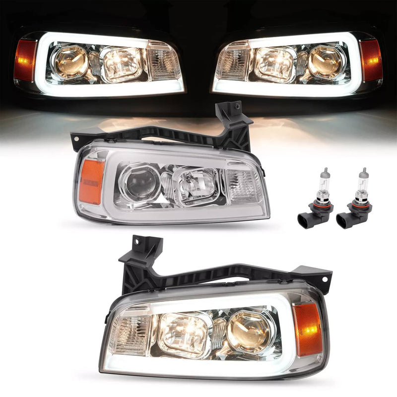 DURAFORCE LED DRL Projector Headlights for Dodge Charger 2006-2010 Left Right