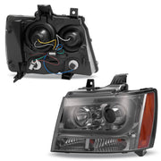 DURAFORCE Headlights for Avalanche Suburban Tahoe 2007-2014 LED Bar LH RH Projector