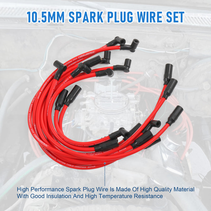 Red 10.2mm Spark Plug Wires Set for 1992-1996 Chevrolet Corvette LT1 5.7L