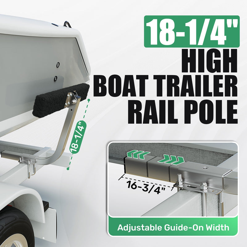 Boat Trailer Bunk Board Guide-On 75 Degree 24 Inch Carpeted Guides W/Hardware 2