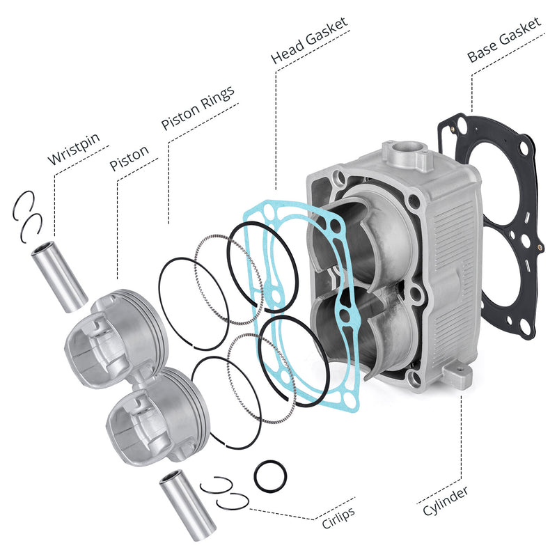 Cylinder Piston Top End Rebuild Kit for Polaris RZR 800 RZR S 800 2009-2014