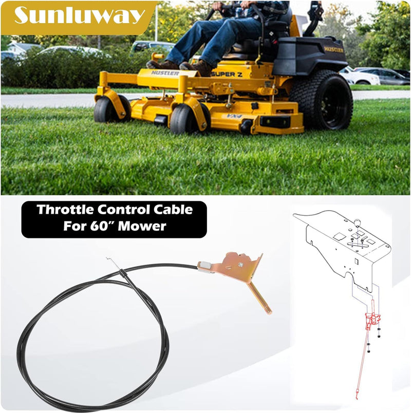 603409 Throttle Control Cable 16670 for Hustler Zero-Turn Mower 60" Super Z HD