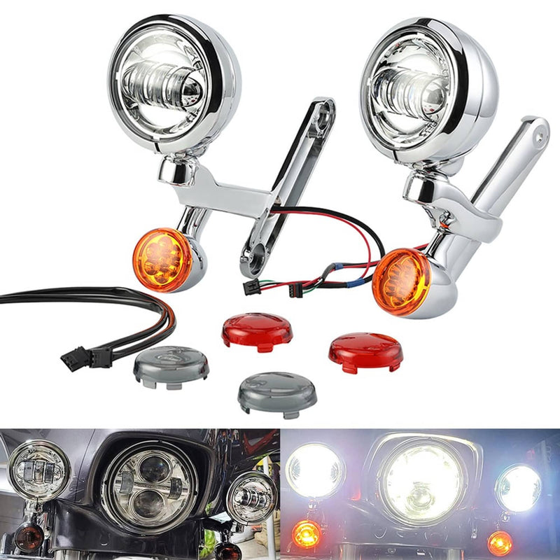 4.5" LED Auxiliary Spotlight Passing Light for Harley CVO Street Electra Glide