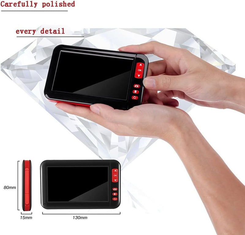 1080P HD Industrial Endoscope Borescope 4.3'' Screen 8mm Inspection Snake Camera