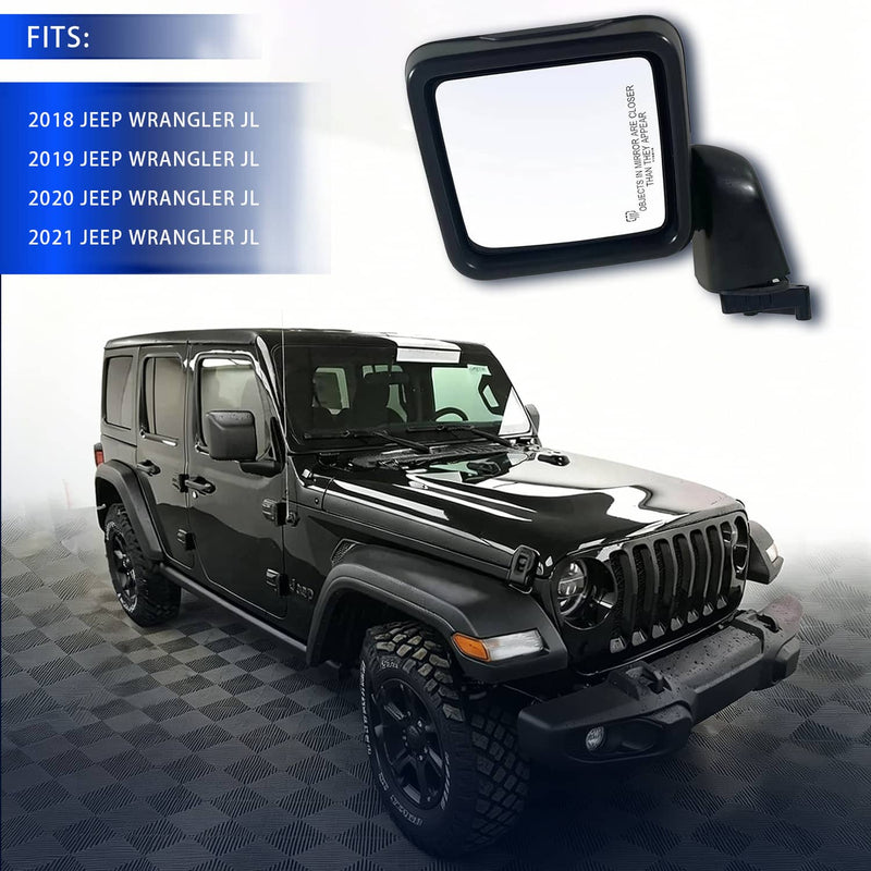 Pair Left & Right Power Heated Mirror for 2018-2024 Jeep Gladiator Wrangler JL