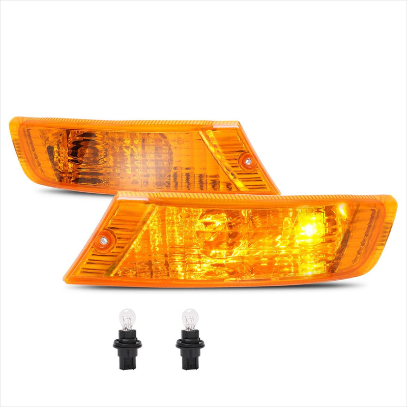 DURAFORCE Turn Signal Light Set With Bulbs Front Left And Right for Jeep Liberty 2005-2007