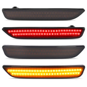 DURAFORCE Side Marker Lights Smoked Lens for Ford Mustang 2010-2014 Front Rear LED 4 Piece