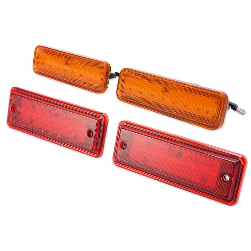 Amber/Red LED Side Marker Parking Lights Set for El Camino & Caballero 78-87