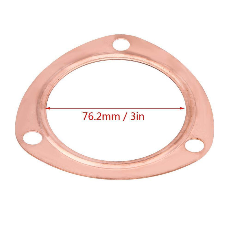 3" Copper Header Exhaust Collector Gaskets Flanges 3 Bolt Universal Set of 3