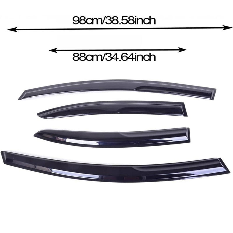 Window Visor Vent Rain Guards for 2013-2017 Honda Accord Sedan 4 Door Black