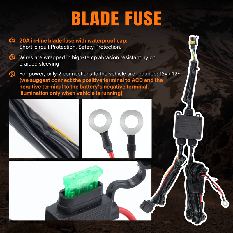 DURAFORCE No Hole UTV ATV Turn Signal Street Legal Blinker Kit for Polaris Can-Am CFMoto