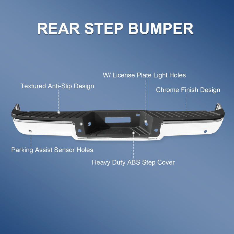 Chrome Rear Bumper Assembly Step Bumper with Hole for Ford F150 F250 2006-2008