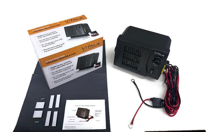 DURAFORCE 12V Electric Heater Base for RV Camper Motorhome Trailer 300 Watts Direct Wire