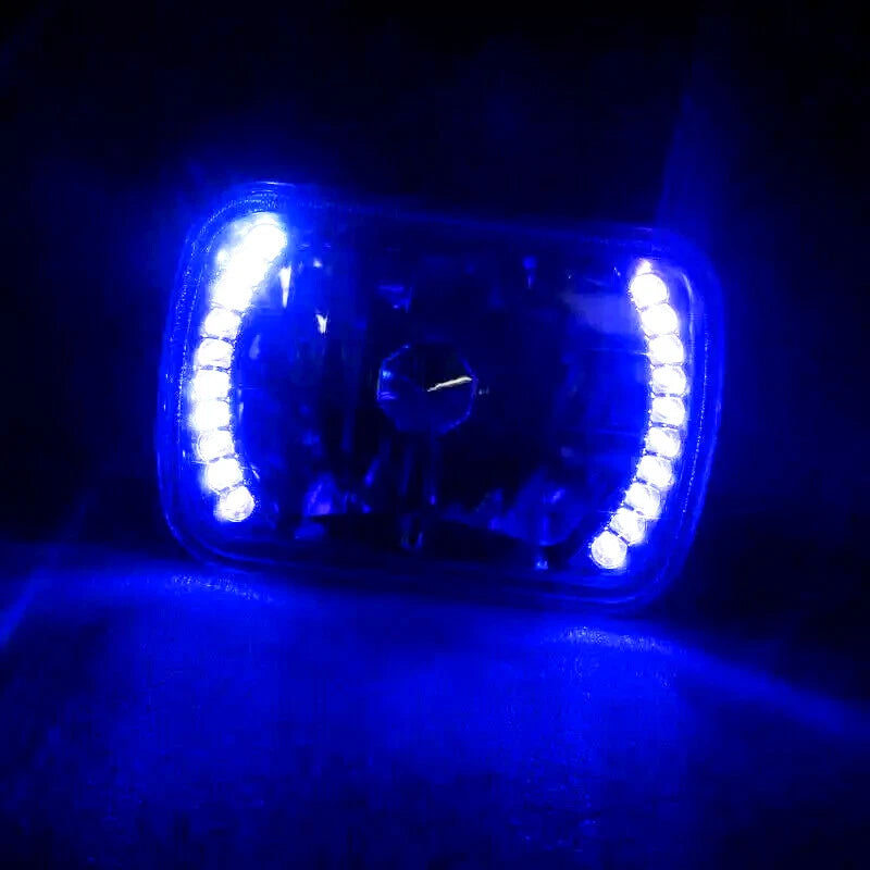 DURAFORCE PAIR 5x7 7x6 inch LED Blue Headlights Lens Clear for Isuzu Pickup 1984-1995