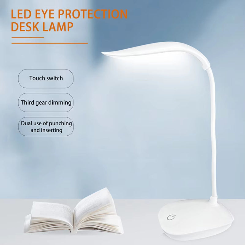 USB LED Desk Light Dimmable Bedside Reading Lamp Rechargeable Touch Control