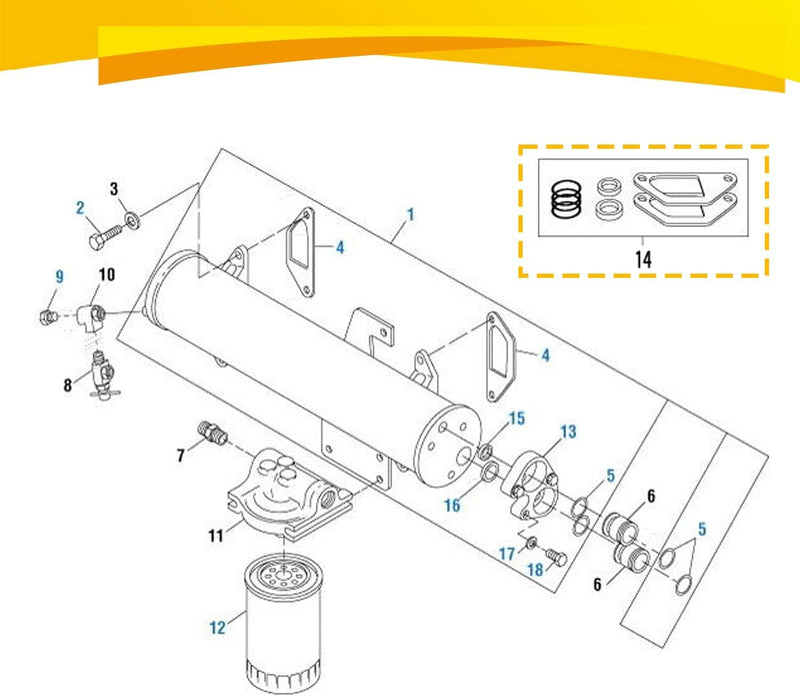 431327 Oil Cooler Mounting Kit Gasket O-Rings for DT466 DT360 Engine 675513C1