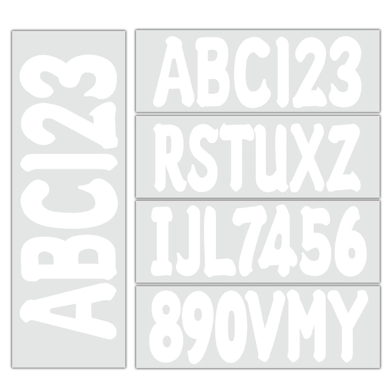 DURAFORCE Marine Boat White Sticker Decal A-Z Letters And 0-9 Numbers 3" 4 Sets