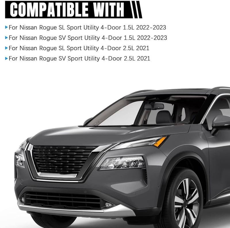 Chrome LED Headlights Headlamps Pair Left+Right for Nissan Rogue 2021-2023