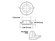 DURAFORCE 1 Inch Black Plastic Flush Mount Hole Plug for Sheet Metal Auto Body Panel (5)