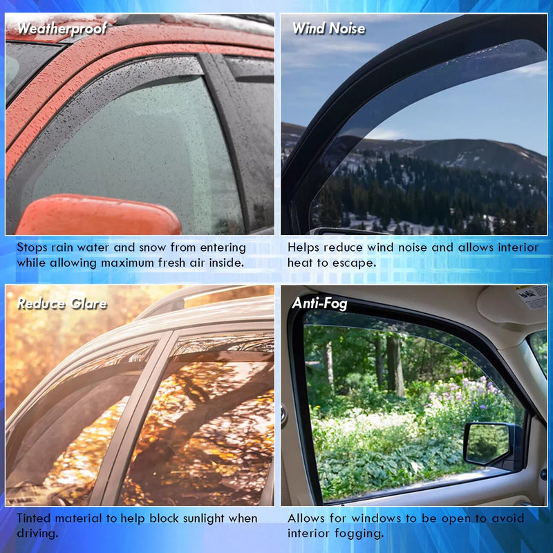 DURAFORCE For 2018-2022 Honda Accord Sedan 4-Door Window Visor Vent Rain Guards Deflector
