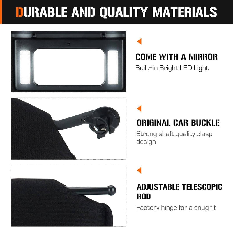 New Updated Sun Visors Sun Shades with Bright LED Light Set for Corvette C5