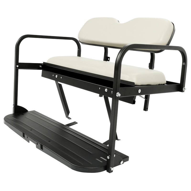 Golf Cart Flip Rear Back Seat Kit Off White Cushions for Yamaha Drive G29
