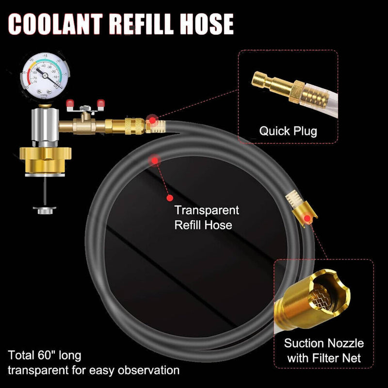 Coolant Vacuum Kit Auto Cooling System Radiator Vacuum Refill Purging Tool