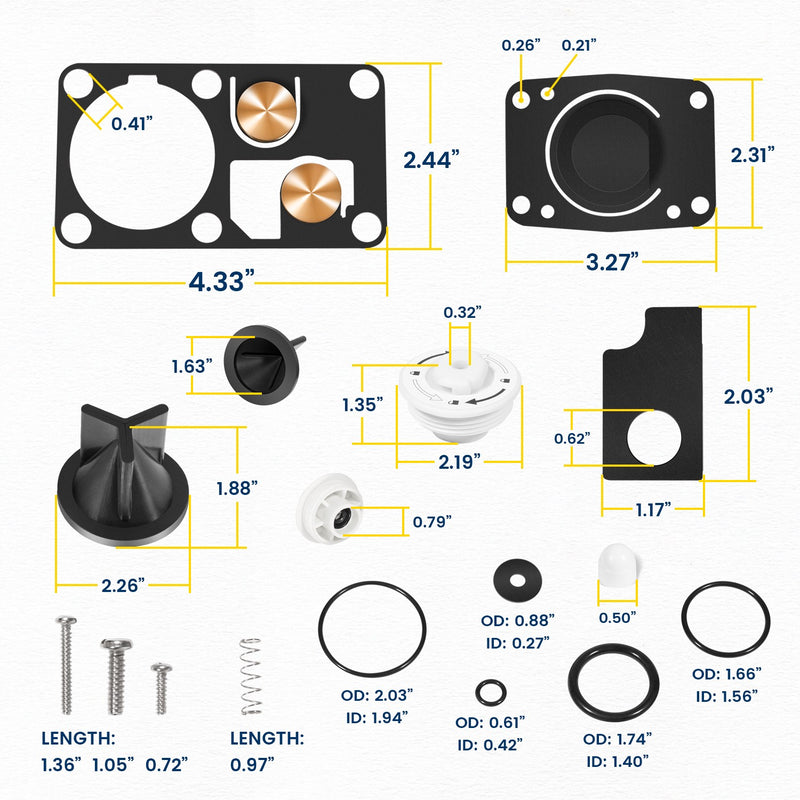 Jabsco 29045-3000 Marine Toilet Service Kit 08-23 Fits 29090-3 29120-3