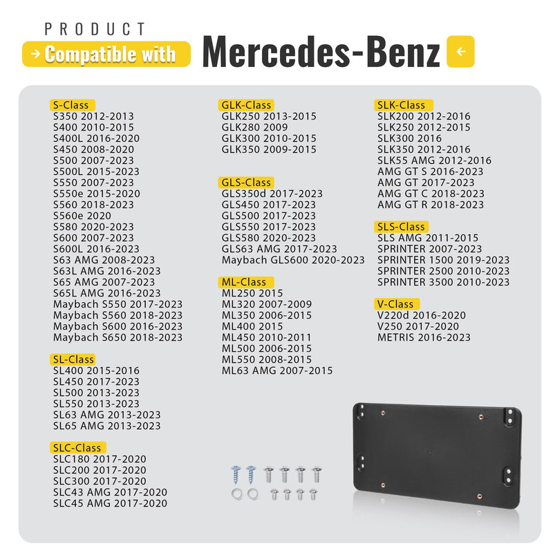Rear License Plate Bracket Mount Tag Holder for Mercedes-Benz AMG +10 Screws