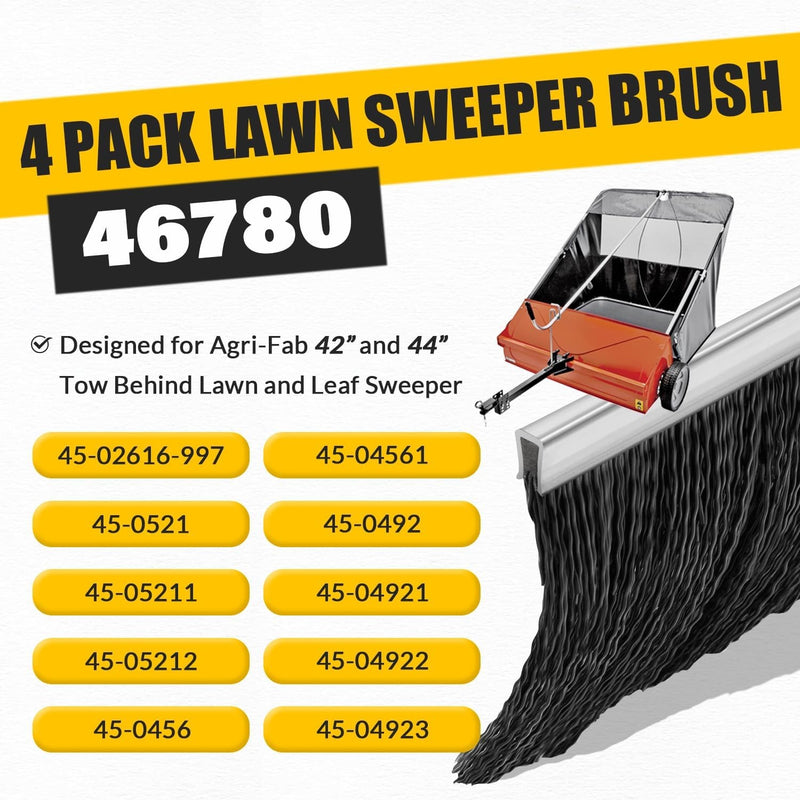 46780 Lawn Sweeper Brush 21" for Agri-Fab 42" Tow Behind Sweeper 4 Pieces