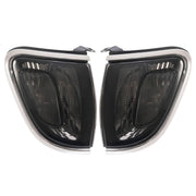 DURAFORCE Smoke Lens Chrome Trim Corner Lights Lamps for Toyota Tacoma 2001-2004 Pair
