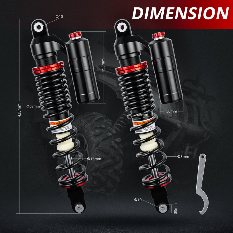 Front Air Shocks Suspension Set for Yamaha YFZ450 YFM350R Raptor 660R 700 700R
