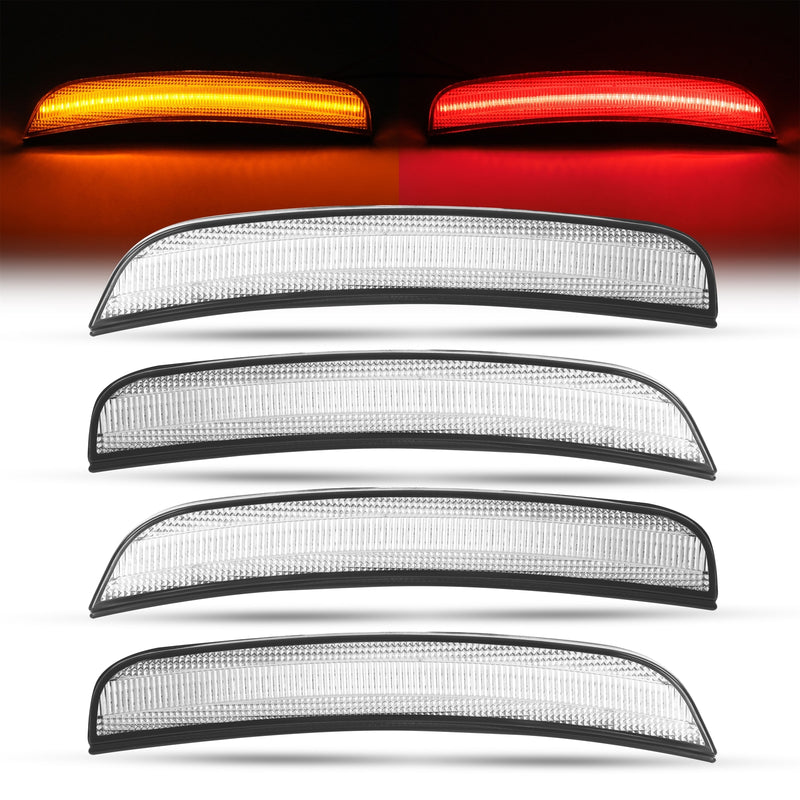 Clear LED Front & Rear Side Marker Lights for Chrysler 300 2015-2023 4 Pieces