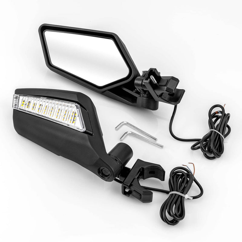 UTV Side Racing Mirrors LED Turn Signal Lights for Can Am Maverick X3 Max