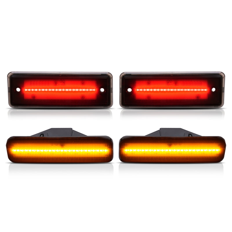 Smoke LED Front & Rear Side Marker Lights for El Camino & Caballero 1978-1987 4x