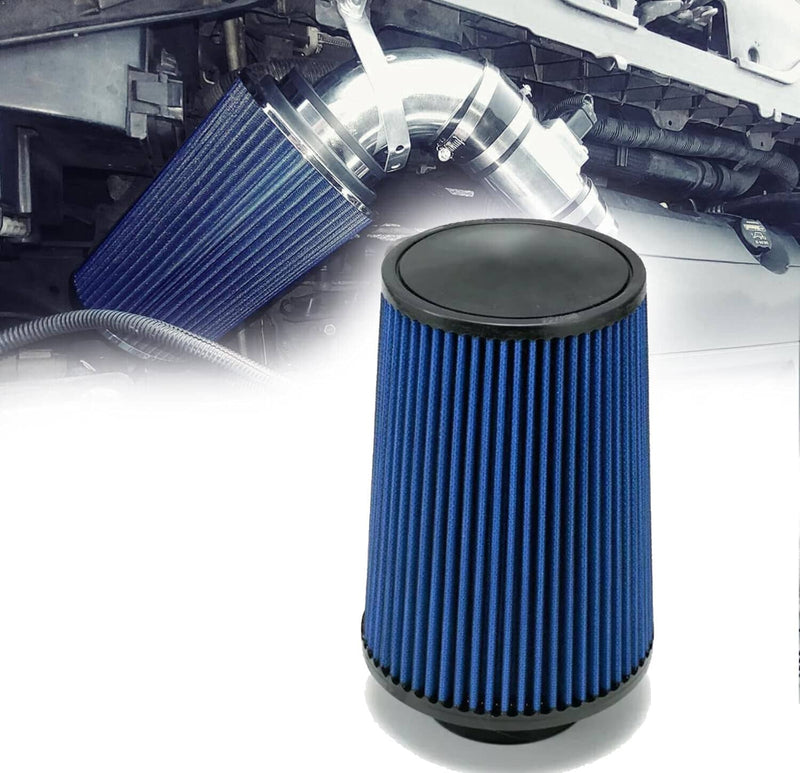 4'' 102mm Long High Flow Inlet Cone Dry Filter Cold Air Intake Replacement