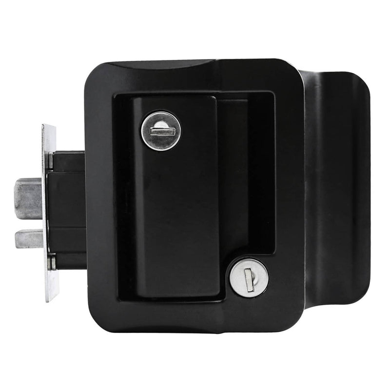 RV Paddle Entry Door Lock Latch Handle Knob Deadbolt for Camper Trailer Black