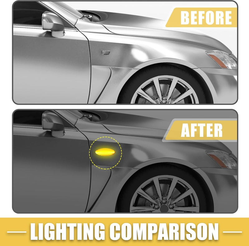 Smoke Lens Amber LED Signal Side Marker Lights for Toyota Yaris Hatchback XP90 2