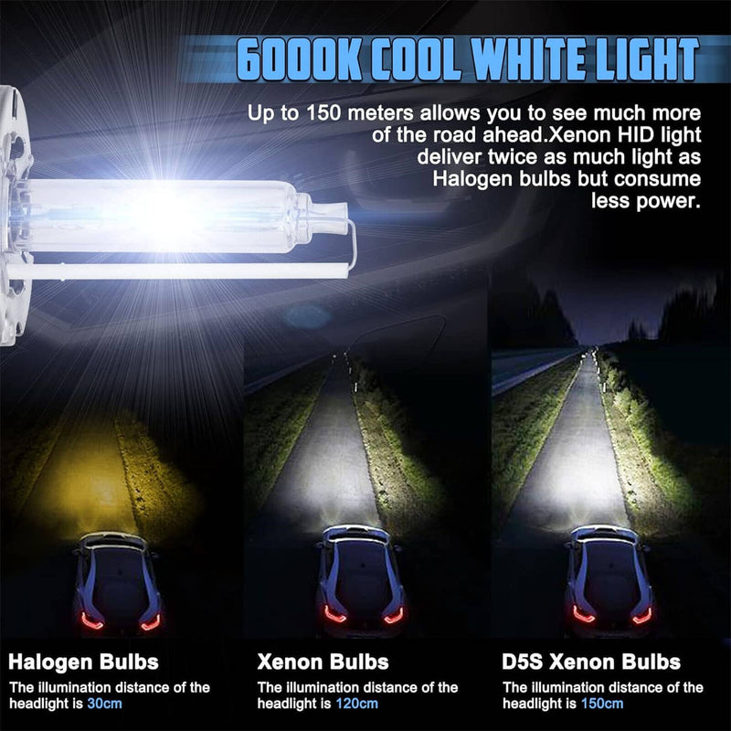 2Pc D5S Xenon HID Headlight Bulb for Chevrolet Silverado GMC Sierra
