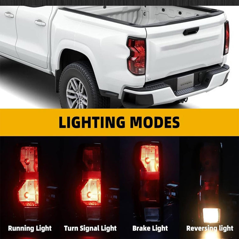 Halogen Tail Lights Driver Passenger with Bulb for Chevy Colorado 2023 2024