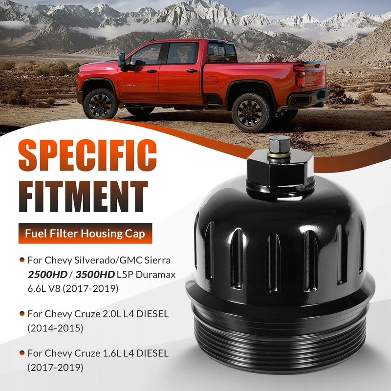 134001 Billet Aluminum Fuel Filter Housing Cap for GM Duramax 6.6L L5P
