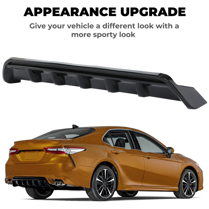 Shark Fin Rear Bumper Diffuser Glossy Black for Toyota Camry SE XSE 2018-2023