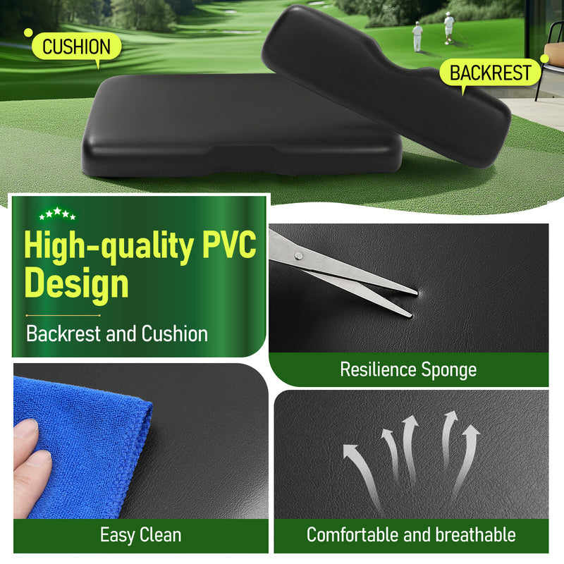Front Seat Bottom and Backrest Kit for EZGO RXV Back Cushion Golf Cart 08+