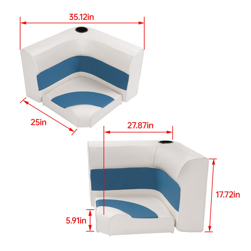 8WD133-1008 Seat Bottom Backrest Set for Universal Pontoon Boat Parts